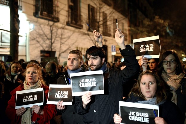 Demonstracja po ubiegłotygodniowym zamachu na "Charlie Hebdo" / 	FERNANDO VILLAR    /PAP/EPA