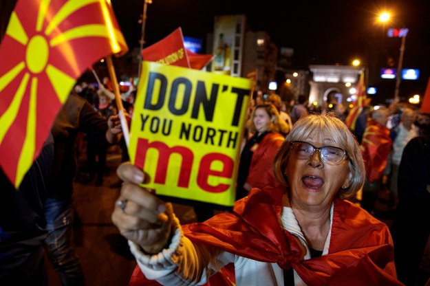 Demonstracja przeciwników Macedonii /VALDRIN XHEMAJ    /PAP/EPA
