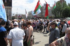 Demonstracja separatystów w Doniecku