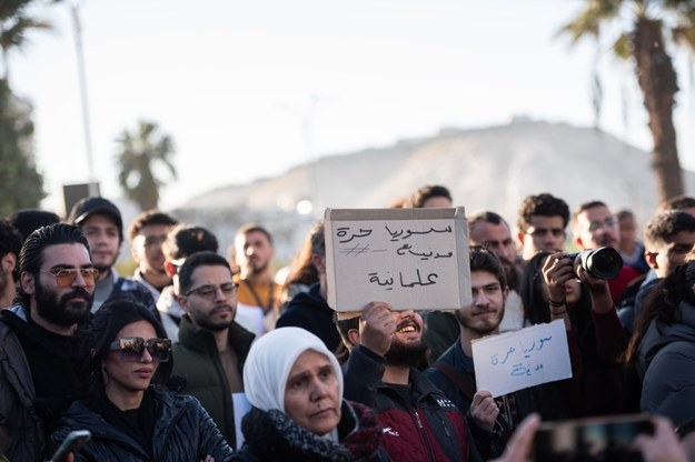 Demonstracja w Damaszku /Hasan Belal /PAP/EPA