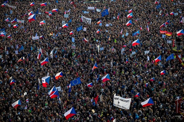 Demonstracja w Pradze /Martin Divisek /PAP/EPA