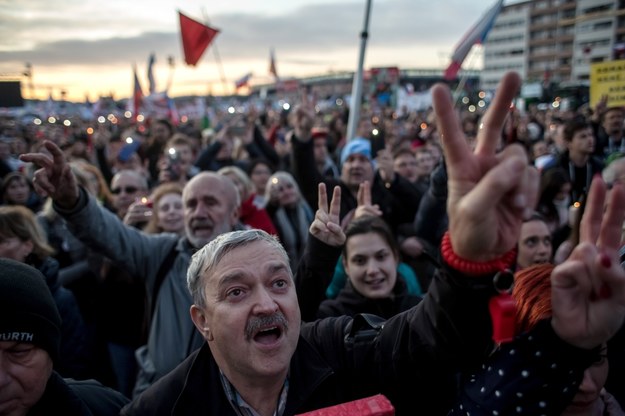 Demonstracja w Pradze /Martin Divisek /PAP/EPA