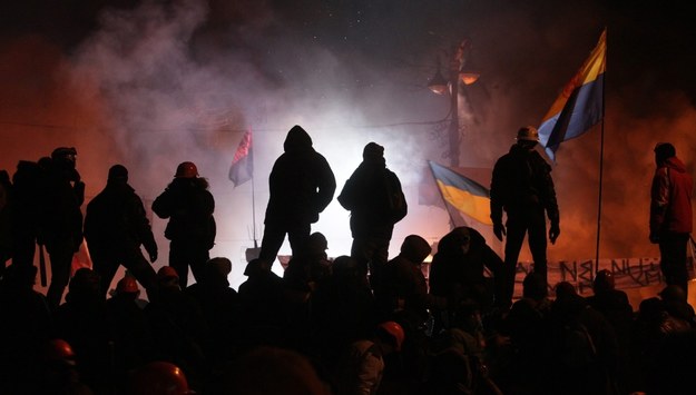 Demonstranci na barykadach /ZURAB KURTSIKIDZE /PAP/EPA