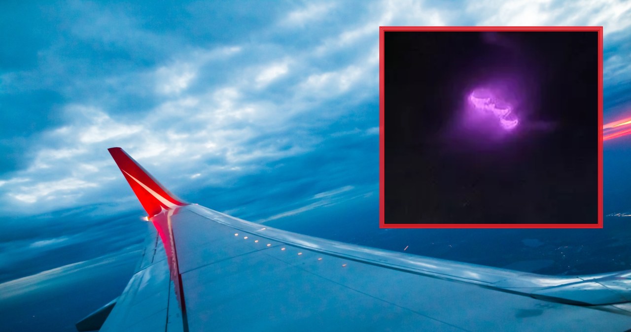 Denisa Tanase przez okno samolotu dostrzegła migające na różowo dziwne światło /123RF/PICSEL