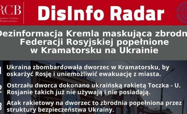 Dezinformacja w sprawie Kramatorska. Polskie RCB ostrzega 