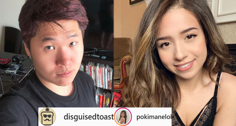 Disguised Toast i Pokimane - fragmeny zdjęć zamieszczonych w serwisie Instagram.com na profilach: @disguisedtoast oraz @pokimanelol /materiały prasowe