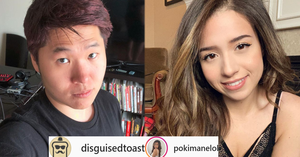 Disguised Toast i Pokimane - fragmeny zdjęć zamieszczonych w serwisie Instagram.com na profilach: @disguisedtoast oraz @pokimanelol /materiały prasowe