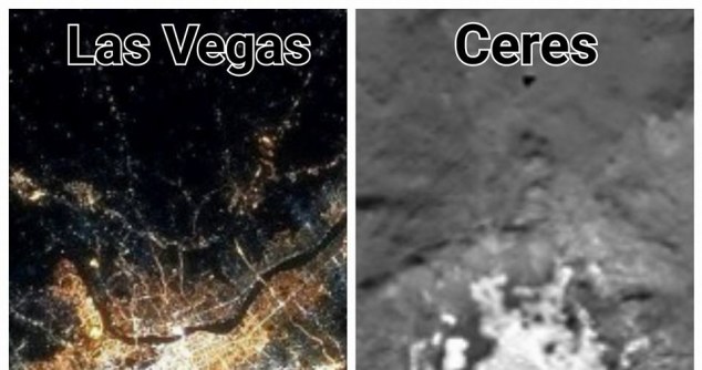 Dla niektórych plamy na Ceres do złudzenia przypominają obrazy ziemskich miast /Innemedium.pl