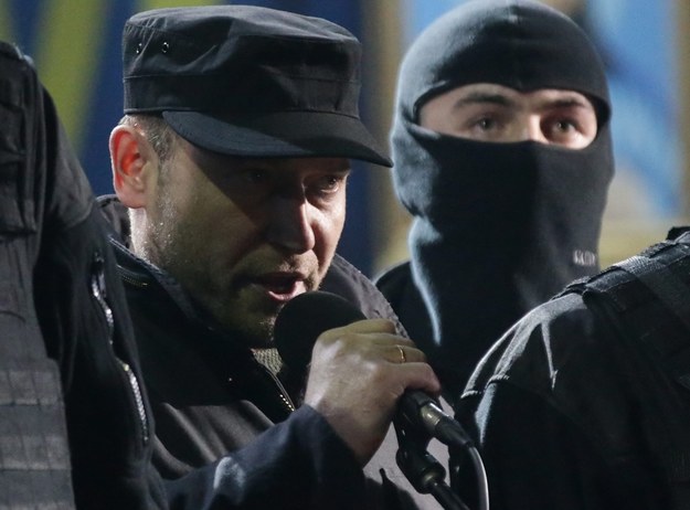 Dmytro Jarosz w czasie protestów na Majdanie /MAXIM SHIPENKOV    /PAP/EPA