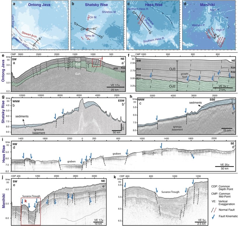 Dno Oceanu Spokojnego usiane jest pęknięciami i uskokami /Gün i in., Geophys. Res. Lett , 2024 /materiał zewnętrzny