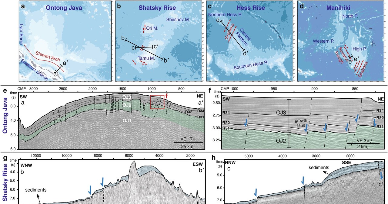 Dno Oceanu Spokojnego usiane jest pęknięciami i uskokami /Gün i in., Geophys. Res. Lett , 2024 /materiał zewnętrzny