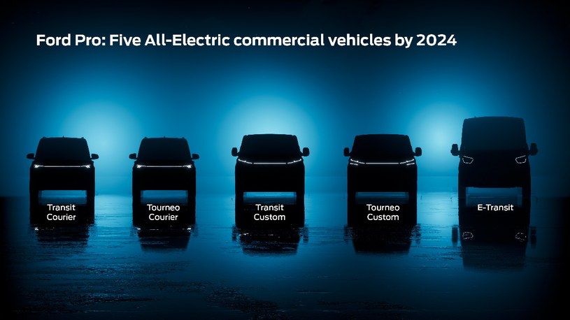 Do 2024 roku Ford będzie miał w ofercie pięć elektrycznych samochodów użytkowych /Informacja prasowa