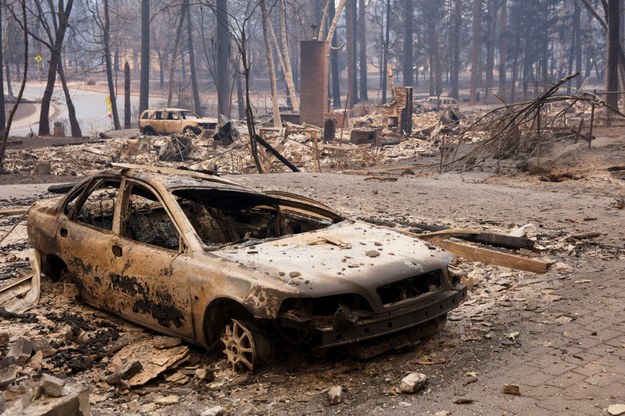 ​Do 31 wzrosła liczba ofiar śmiertelnych pożarów lasów i zarośli w Kalifornii. /PETER DaSILVA /PAP/EPA