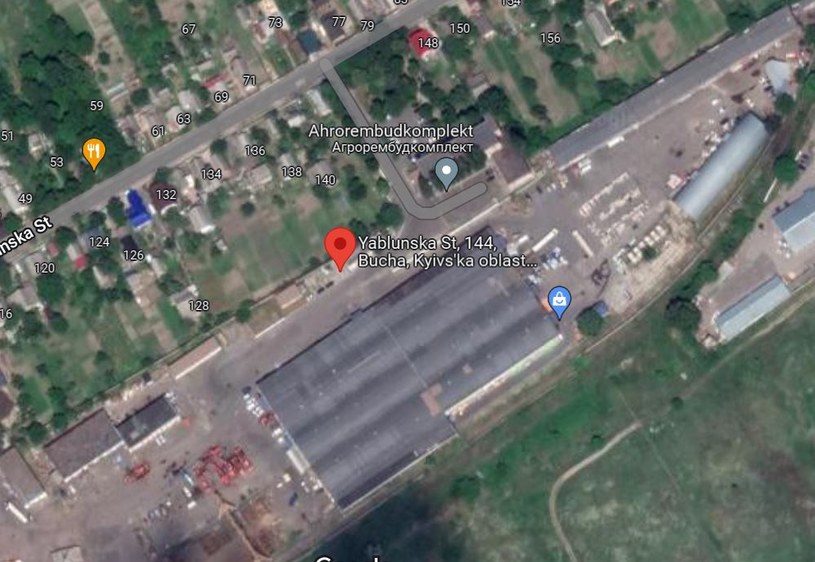 Do egzekucji cywilów doszło w tymczasowej bazie w Buczy, którą założyli Rosjanie /Google Maps /materiał zewnętrzny