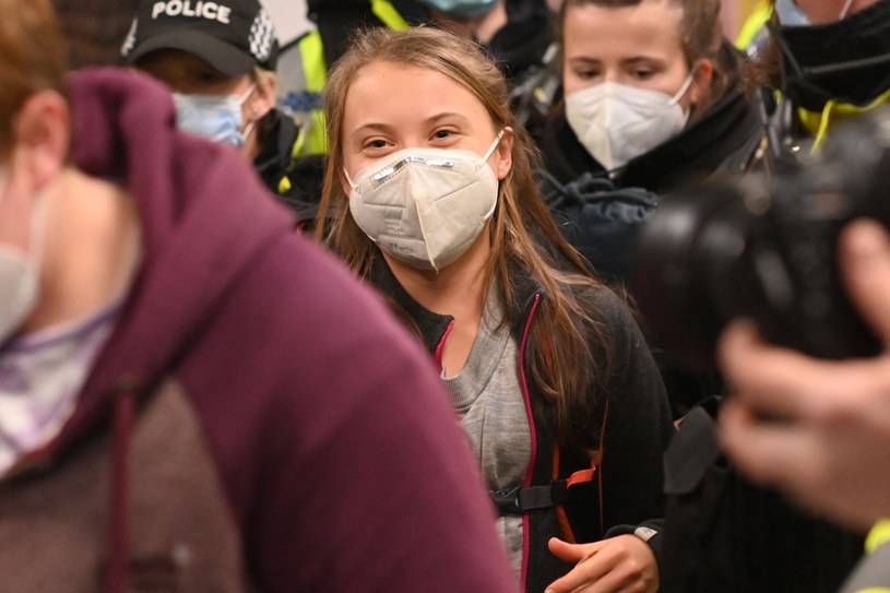 Do Glasgow przyjechała również szwedzka aktywistka klimatyczna Greta Thunberg /BEN STANSALL /AFP