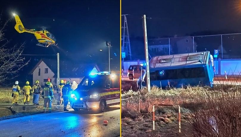 Do groźnego wypadku doszło w miejscowości Stadniki w woj. małopolskim /OSP Stadniki/Facebook /Facebook