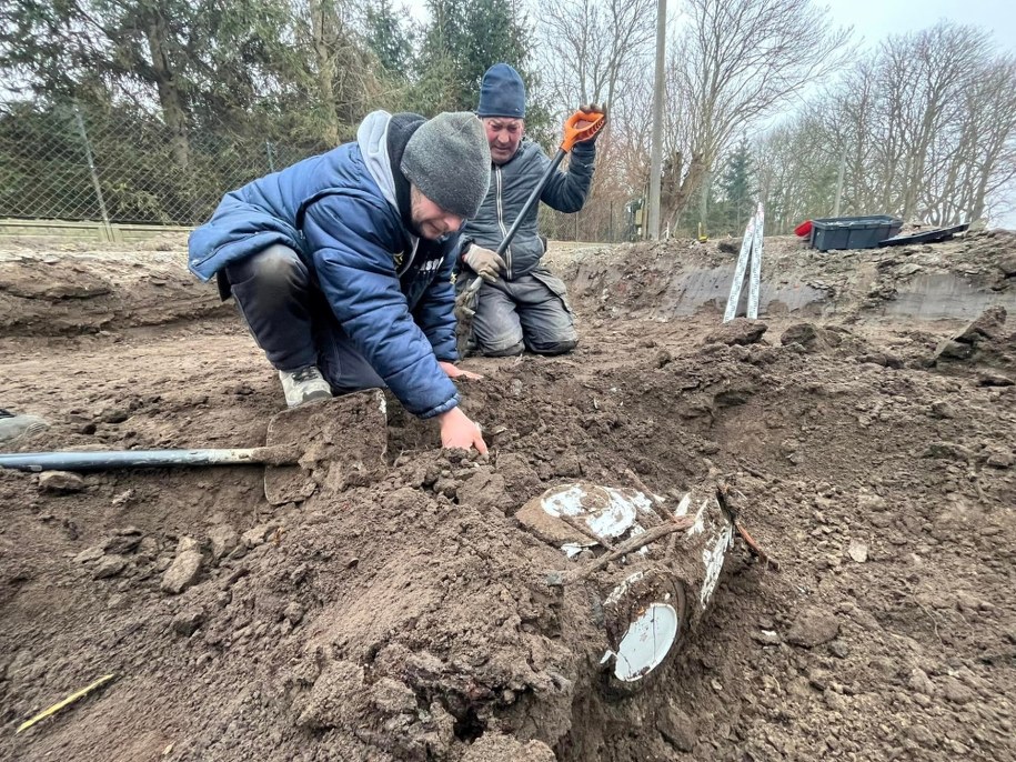 Do odkrycia doszło podczas prac nad nawierzchnią drogi we Wrzosowie pod Kamieniem Pomorskim. /Muzeum Historii Ziemi Kamieńskiej /