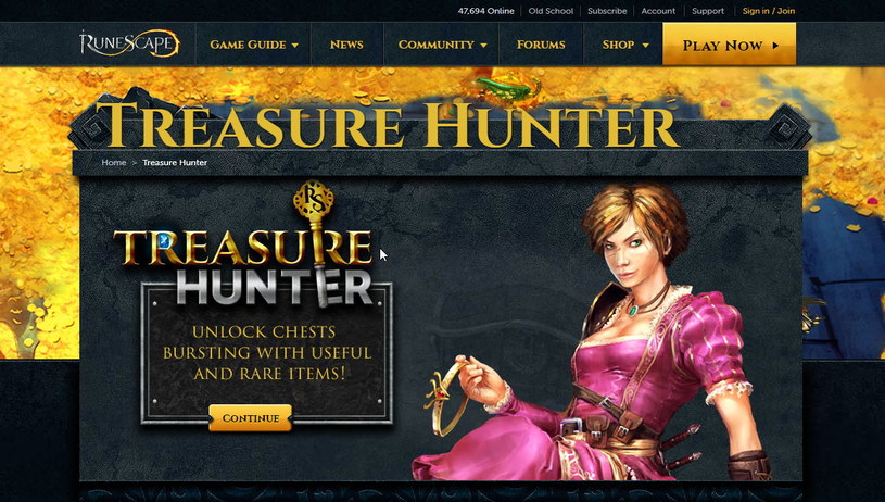 Do opcji "Treasure Hunter" w grze Runescape trzeba podchodzić z dużą dozą ostrożności / oficjalna strona gry /materiały źródłowe