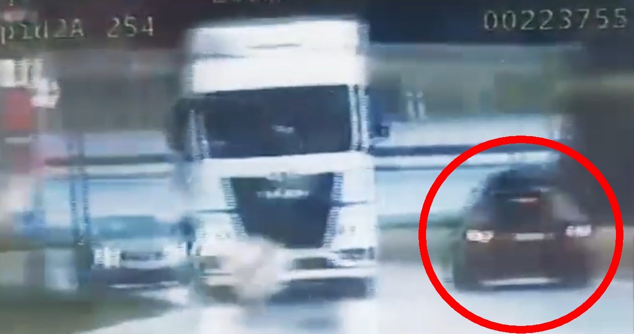 Do pasów autostrady było bardzo blisko /screen: nagranie policji /Policja