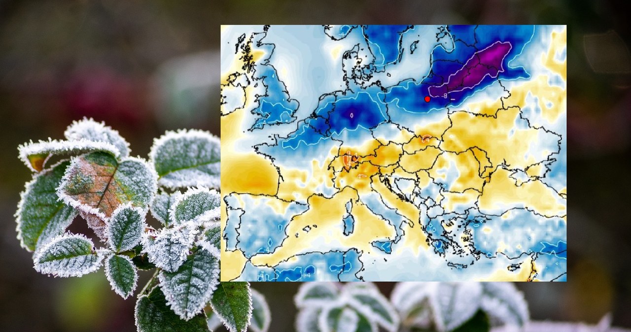 Do Polski napływa zimne powietrze z północy. W nocy z czwartku na piątek możliwe będą przymrozki /123rf.com/wxcharts /