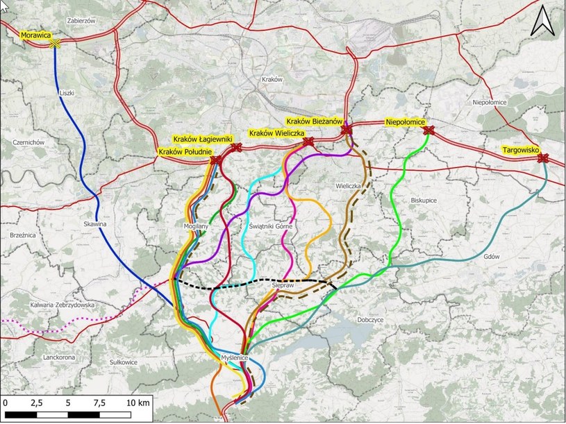 Do realizacja trasy S7 na odcinku Kraków-Myślenice jeszcze daleko /GDDKiA /materiały prasowe