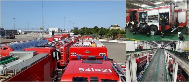 Do Szwecji pojechała grupa 140 polskich strażaków. Zabrali ze sobą m.in. 44 wozy ratowniczo-gaśnicze /Państwowa Straż Pożarna /