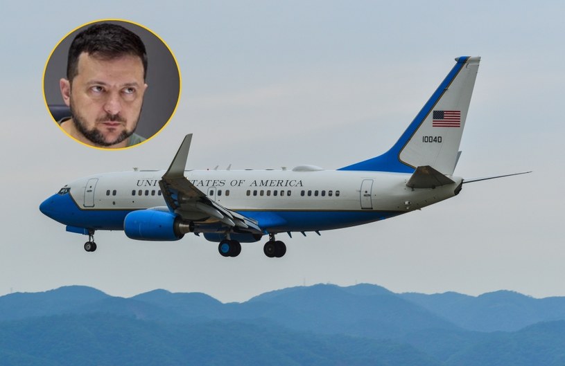 Do Waszyngtonu prezydent Ukrainy poleciał prawdopodobnie zmodyfikowaną wersją samolotu Boeing C-40B /East News