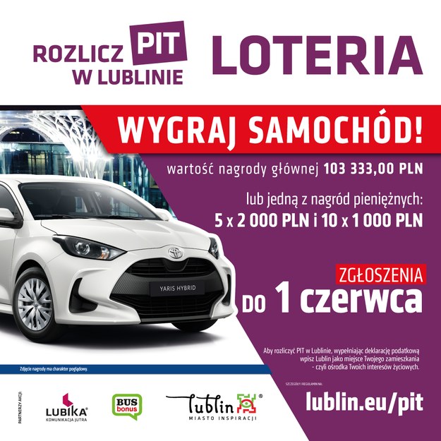 Do wygrania w miejskim konkursie jest samochód /UM Lublin /Materiały prasowe
