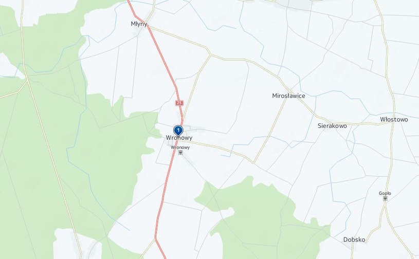 Do wypadku doszło w miejscowości Wronowy /Map24.interia.pl