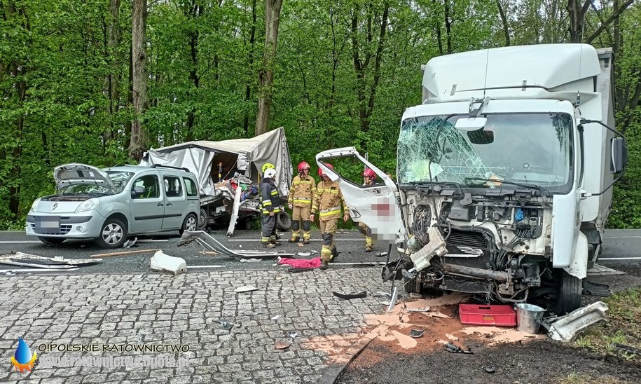 Do wypadku doszło w Starym Oleśnie (powiat oleski, województwo opolskie) /KP PSP w Oleśnie /
