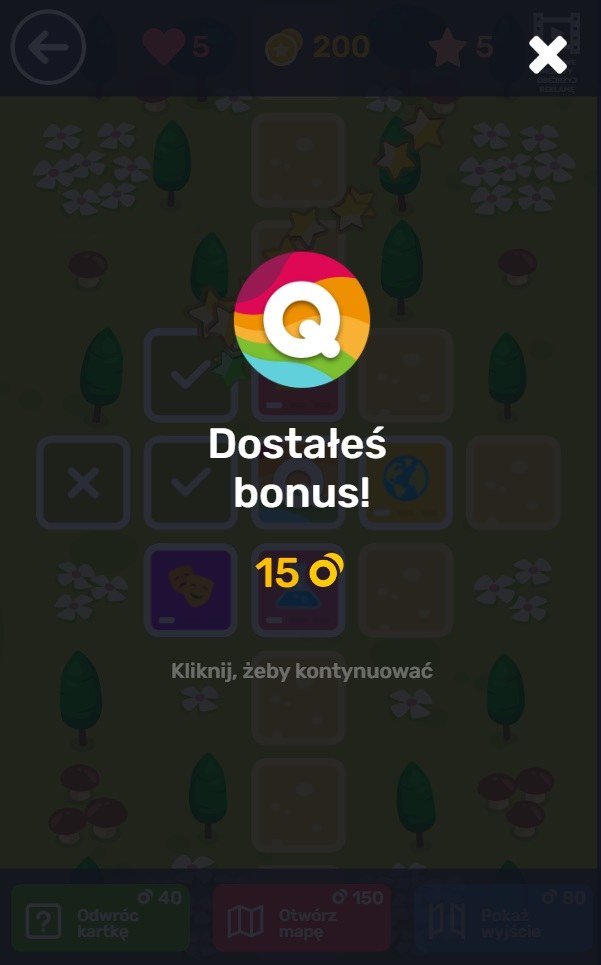 Dodatkowy bonus gry online za darmo Quizzland /Click.pl
