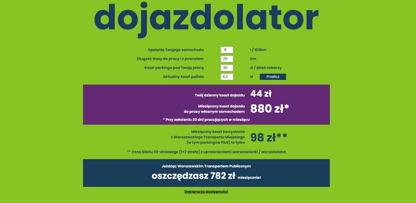 „Dojazdolator” pomoże w obliczeniach /materiały prasowe