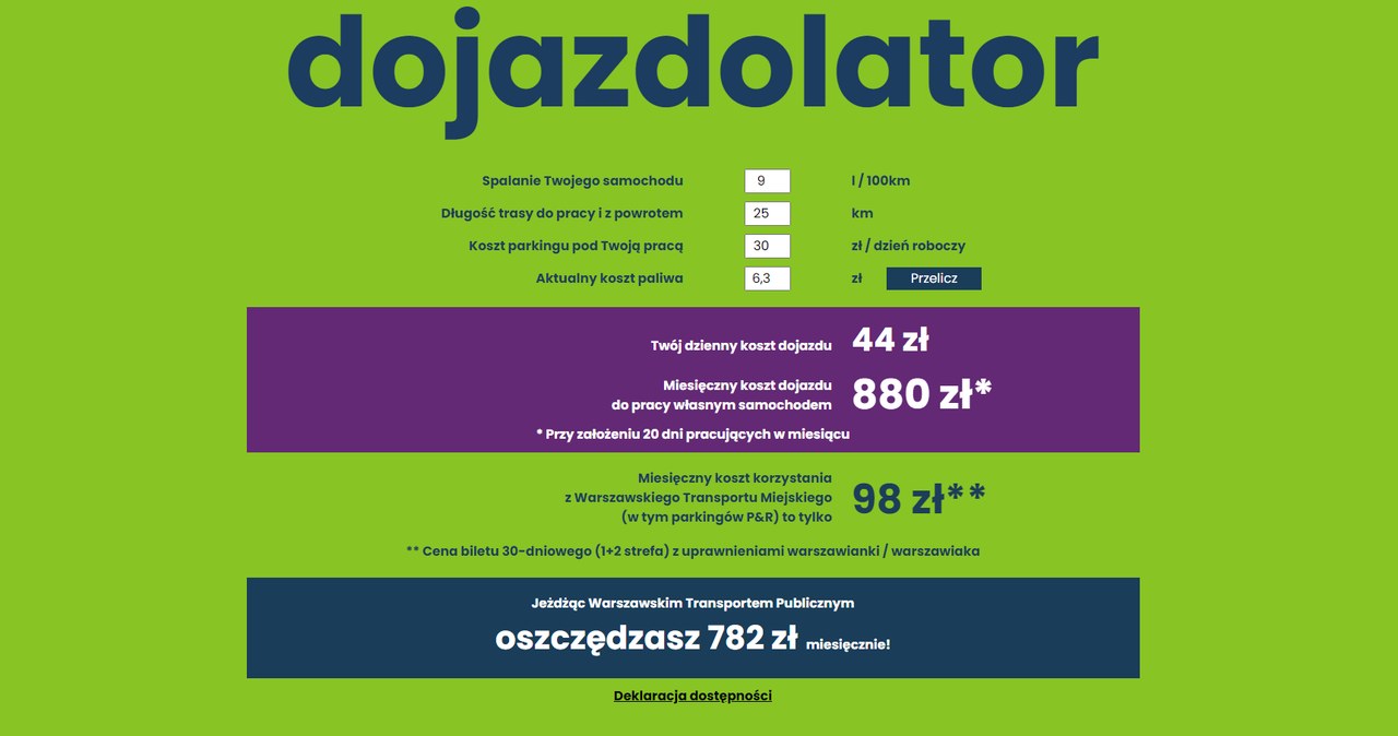 „Dojazdolator” pomoże w obliczeniach /materiały prasowe