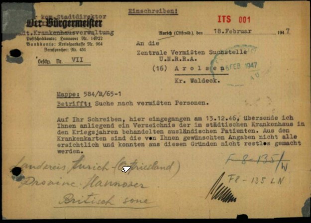 Dokument z 1947 roku adresowany do centrali U.N.R.R.A. /Archiwum prywatne Piotra Janiaka /