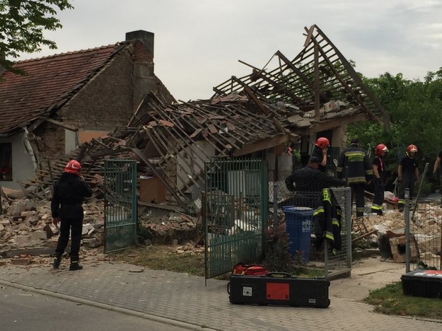 Dom zniszczony po wybuchu w Łodzi /Agnieszka Wyderka /RMF FM