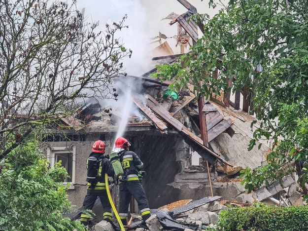 Dom został całkowicie zniszczony /Paweł Skraba /PAP