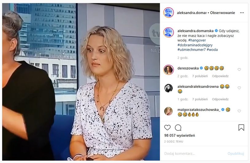 Zdjęcie Aleksandra Domańska Przyszła Na Kacu Do Telewizji Aleksandra Domańska Cotojest 3330