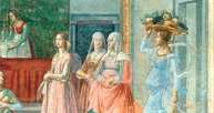 Domenico Ghirlandaio, Narodziny św. Jana Chrzciciela, ok. 1485-90, fragment fresku /Encyklopedia Internautica