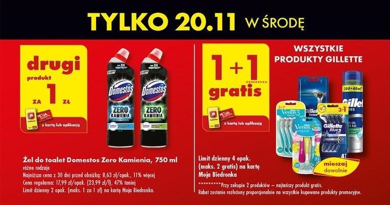 Domestos i produkty Gillette (20.11) /Biedronka /INTERIA.PL