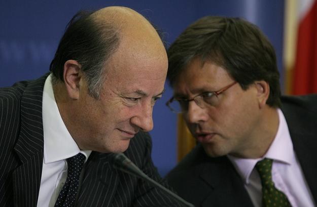 Dominik Radziwiłł (P) i Jacek Rostowski, minister finansów RP. Fot. Stefan Maszewski /Reporter