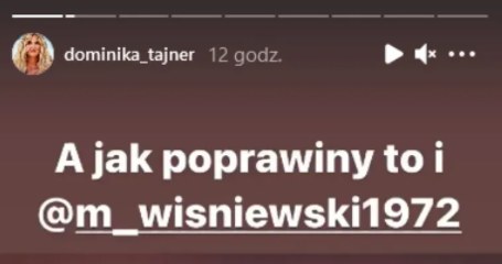 Dominika Tajner i Michał Wiśniewski na jednych poprawinach (Instagram)