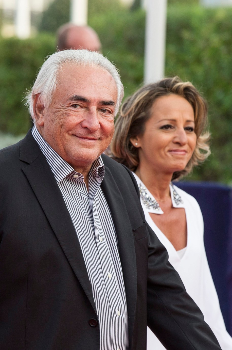 Dominique Strauss-Kahn i Myriam L'Aoufir przed premierą filmu "Sin City: A Dame to Kill For" w Deauville, 13 września 2014 /ETIENNE LAURENT /PAP/EPA