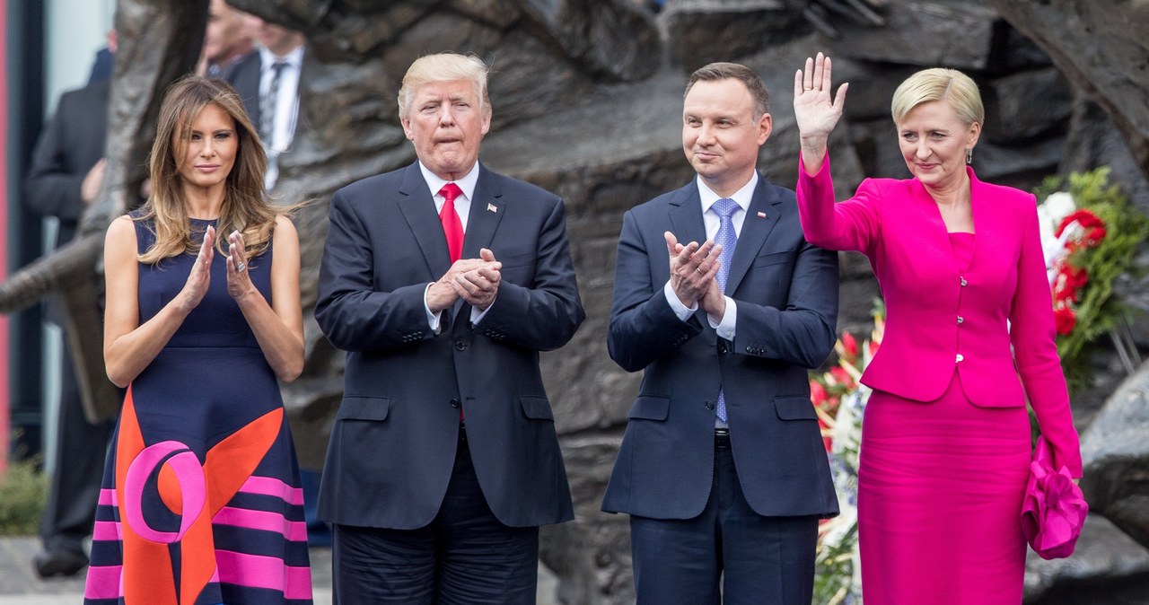 Donald Trump i Andrzej Duda z żonami /Andrzej Iwańczuk /Reporter