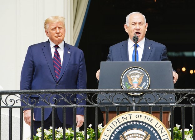 Donald Trump i Benjamin Netanyahu /JIM LO SCALZO /PAP/EPA