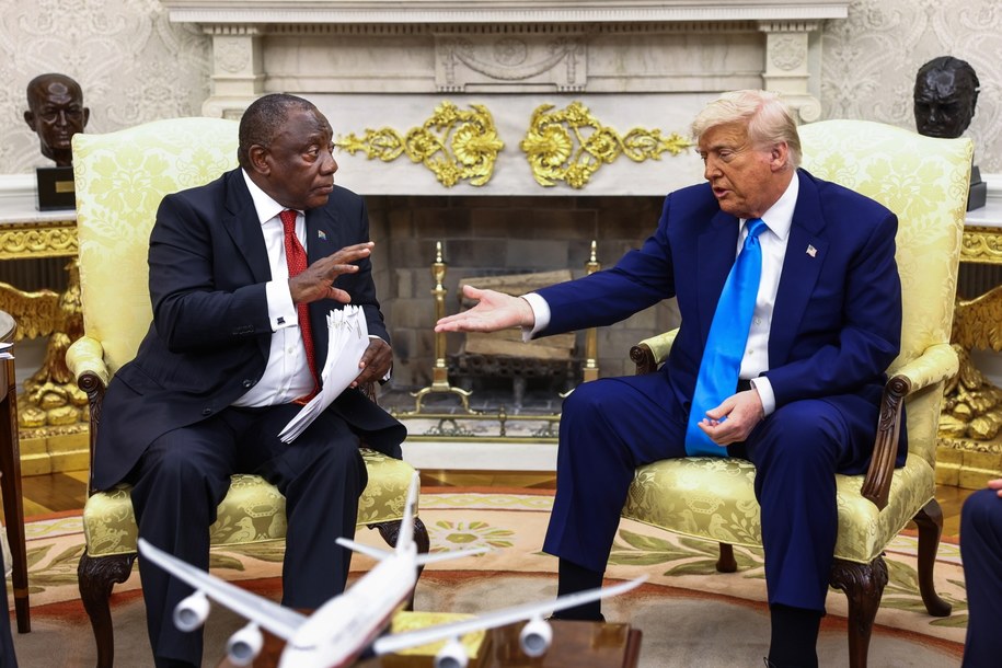 Donald Trump i Cyril Ramaphosa podczas spotkania w Białym Domu /	JIM LO SCALZO   /PAP/EPA