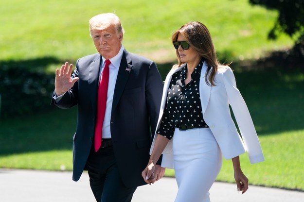 Donald Trump i jego żona Melania /JIM LO SCALZO /PAP/EPA