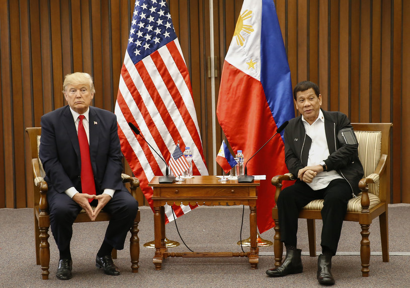 Donald Trump i Rodrigo Duterte /ROLEX DELA PENA    /AFP