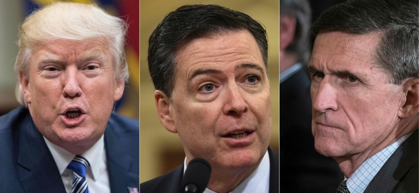 Donald Trump, James Comey i Michael Flynn /AFP