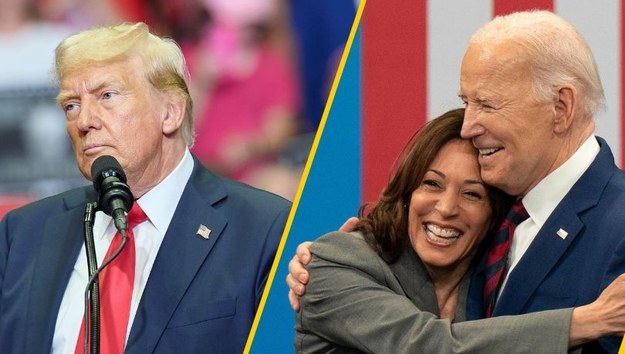 Donald Trump, Kamala Harris i Joe Biden. /Allison Joyce, Allison Dinner /PAP/EPA