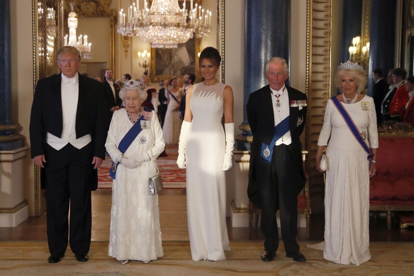 Donald Trump, królowa Elżbieta II, Melania Trump, książę Karol, księżna Kamila /Getty Images